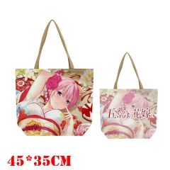 The Quintessential Quintuplets Anime Nakano Ichika Zipper Canvas Shopping Bag