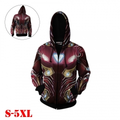 Marvel Comics Iron Man Movie 3D Print Casual Zipper Hoodie