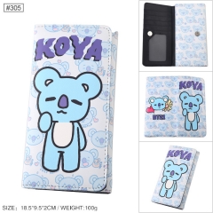 BT21 KOYA K-POP BTS Bulletproof Boy Scouts PU Snap Button Color Printing Purse Long Wallet