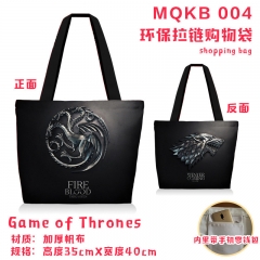 Game of Thrones Movie Canvas Zipper Shopping Bag