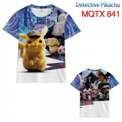 Detective Pikachu Movie 3D Print Casual Short Sleeve T Shirt