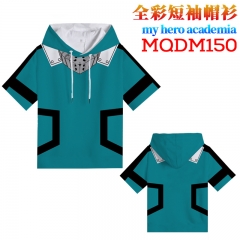 My Hero Academia Anime 3D Print Casual Hooded Short Sleeve T Shirt