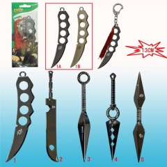 5 Design 2 Colors Naruto Kunai Cartoon Cosplay Weapon Alloy Sword Keychain