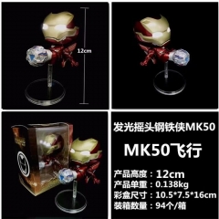 MK50 Iron Man Lighting Shake Head Movie Character Anime PVC Figure Collection Toys