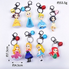Disney Frozen Cartoon Cosplay Decorative Anime Figure Keychain (8cs/set)