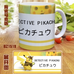 Pokemon Detective Pikachu Movie Color Printing Anime Mug Ceramics Cup