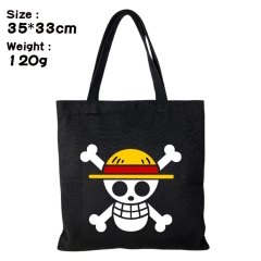 One Piece Luffy Anime Canvas Shopping Bag Women Single Shoulder Bags