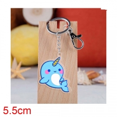 Anime Unicorn Whale Acrylic Keychain