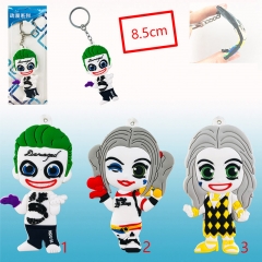 3 Styles Suicide Squad Movie Cartoon Cosplay Soft Plastic Anime Keychain
