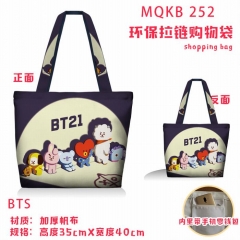 K-POP BTS Bulletproof Boy Scouts Cartoon Printing Zipper Shopping Shoulder Bags
