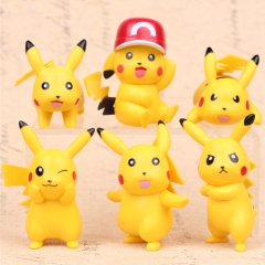 Pokemon Pikachu Wear Hat Versions Collection Model Toy Anime PVC Figure 7cm  (6pcs/set)