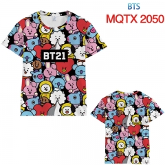 BT21 K-POP BTS Bulletproof Boy Scouts Cartoon 3D Printing Short Sleeve T shirts