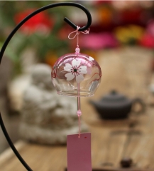 Popular Glass Crafts Home Decoration Japanese Gradient Cherry Anime Windbell