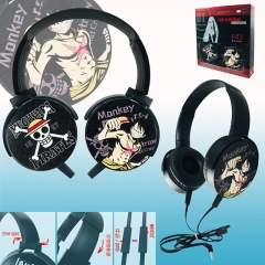One Piece Colorful Printing Anime Rotatable Headphone Earphone