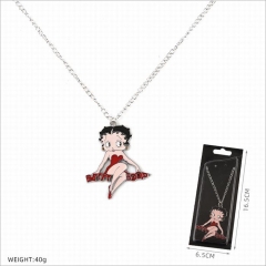 Betty Boop Cartoon Cosplay Decorative Alloy Anime Necklace