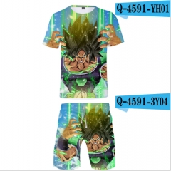 2019 New Arrival Dragon Ball Z Series 3D Printed Short T shirt and Pants ( Set)