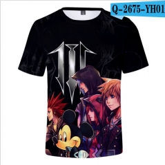 Kingdom Hearts Game Cartoon 3D Printing Short Sleeve T shirts