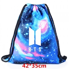 K-POP BTS Bulletproof Boy Scouts Star Drawstring Backpack Bag