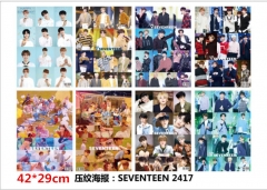 K-POP SEVENTEEN Anime Posters Set(8pcs a set)