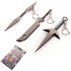 Naruto Cartoon Cosplay Collection Alloy Anime Weapon Sword Keychain Set