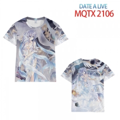 Date A Live Full Printed Short Sleeve Anime T Shirts