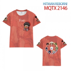Hitman Reborn Full Printed Short Sleeve Anime T Shirts