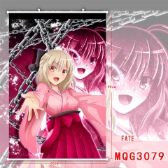 Fate Stay Night Anime White Plastic Rod Cloth Painting Wallscrolls 60*90CM
