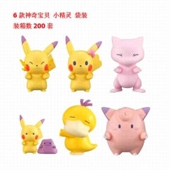 Pokemon Pikachu Cosplay Anime Action Figure Model Toy 4cm ( 6pcs/set)