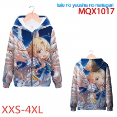 The Rising of The Shield Hero Full Color Zipper Hooded Patch Pocket Coat Hoodie