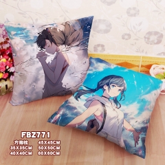 Tenkinoko Weathering with You Custom Design Cartoon Cosplay Decoratobe Chair Cushion Cartoon Anime Square Pillow