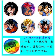 Dragon Ball Z Anime Cartoon 75mm Brooches And Pins 6pcs/set