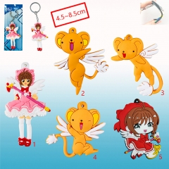 5 Designs Card Captor Sakura Cartoon Character Soft Plastic Anime Keychain