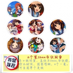 Suzumiya Haruhi No Yuuutsu Anime Cartoon Brooches And Pins 8pcs/set