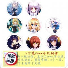 Shuangdao Anime Cartoon Brooches And Pins 8pcs/set