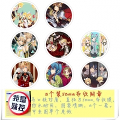 Hatsune Miku Anime Cartoon Brooches And Pins 8pcs/set