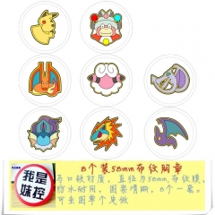 Pokemon Anime Cartoon Brooches And Pins 8pcs/set