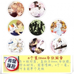 Natsume Yuujinchou Anime Cartoon Brooches And Pins 8pcs/set