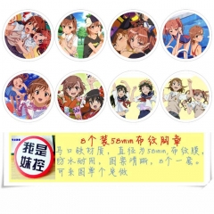 Toaru Kagaku no Railgun Anime Cartoon Brooches And Pins 8pcs/set