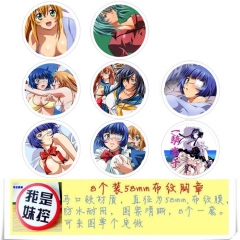 Ikkitousen Anime Cartoon Brooches And Pins 8pcs/set