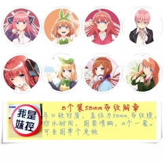 The Quintessential Quintuplets Anime Cartoon Brooches And Pins 8pcs/set