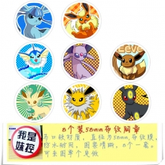 Pokemon Pikachu Anime Cartoon Brooches And Pins 8pcs/set