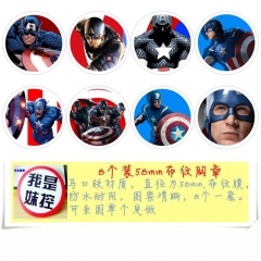 Captain America Movie Anime Cartoon Brooches And Pins 8pcs/set