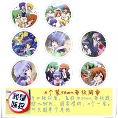 Higurashi no Naku Koro ni Anime Cartoon Brooches And Pins 8pcs/set