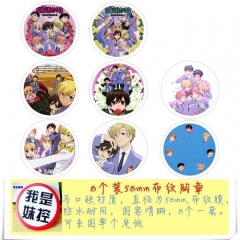 Ouran High School  Anime Character Cartoon Brooches And Pins 8pcs/set