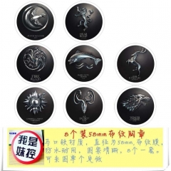 Game of Thornes Anime Character Cartoon Brooches And Pins 8pcs/set