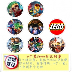Lego Anime Character Cartoon Brooches And Pins 8pcs/set