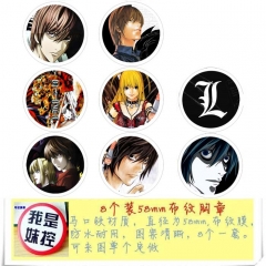 Death Note Anime Character Cartoon Brooches And Pins 8pcs/set