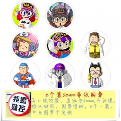 Arale Anime Character Cartoon Brooches And Pins 8pcs/set