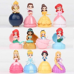 Disney Princess Mode Collection Model Toy Anime PVC Figure 12PCS/Set 7.8-10CM