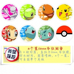 Pokemon Anime Character Cartoon Brooches And Pins 8pcs/set